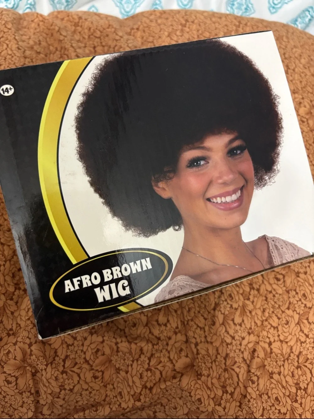Kangaroo Brown Afro Wig for Women & Men Wig w/Bangs Short Bouncy Fluffy ONE SIZE